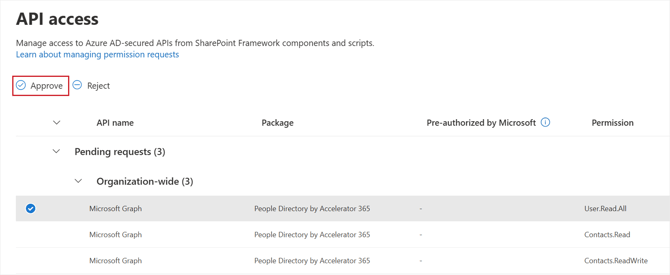 API access page
