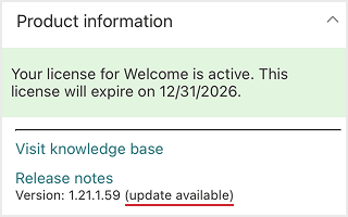 App update - update available